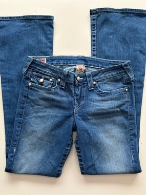 True Religion low-rise/flare denim jeans